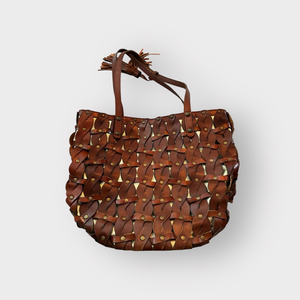 Patricia Nash Twisted Braid Mizzana Leather Shoulder Bag